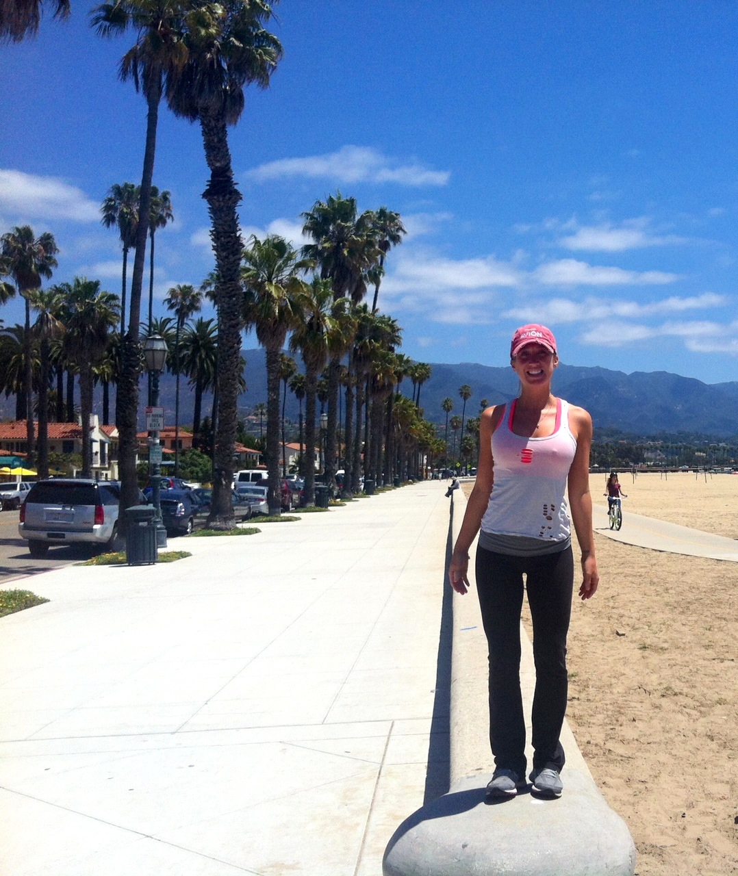 Heading out for my first run after "the fall" LOL Luckily you can't see how bad my knee looks under my yoga pants!